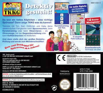 Fall fuer TKKG, Ein - Detektiv Gesucht! (Germany) box cover back